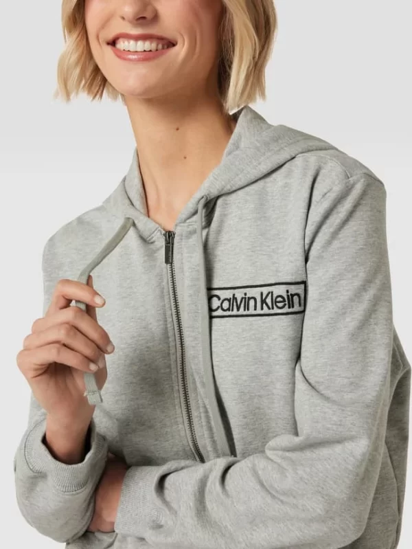 Calvin Klein Underwear Sweatjacke Mit Label-Stitching – Silber Meliert 4