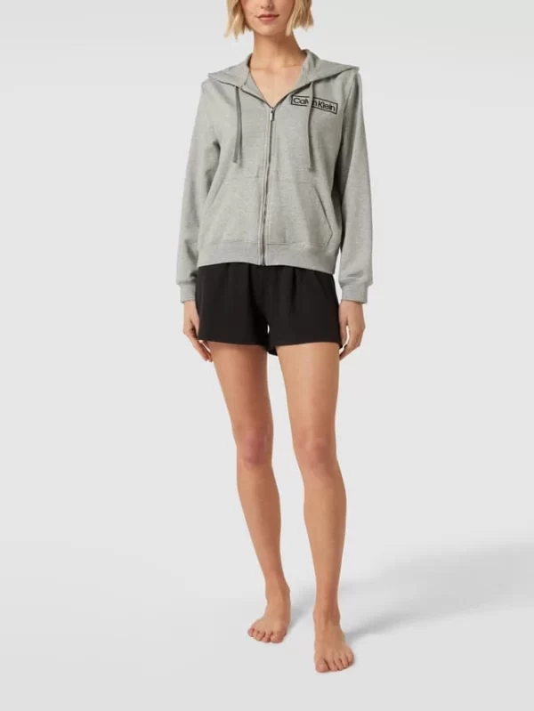 Calvin Klein Underwear Sweatjacke Mit Label-Stitching – Silber Meliert 1