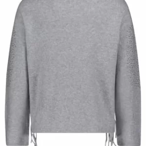 BETTY BARCLAY Feinstrickpullover Mit Fransen Grey Melange 12