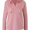S.Oliver BLACK LABEL Hoodie, V-Ausschnitt, Uni, Für Damen 4330 LILAC/ PINK 20
