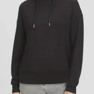 Qs Hoodie, Tunnelzug, Rippbündchen, Für Damen 9999 GREY/ BLACK 10