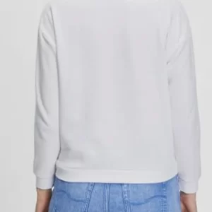 MANGUUN Sweater, Rundhalsausschnitt, Uni, Für Damen WEIß 12