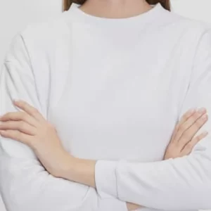 MANGUUN Sweater, Rundhalsausschnitt, Uni, Für Damen WEIß 14