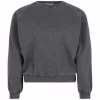 MANGUUN Sweatshirt, Rundhals-Ausschnitt, Uni, Für Damen Dunkegrau 22