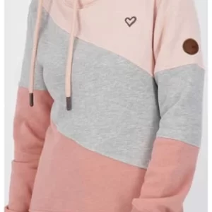 ALIFE AND KICKIN® Sweatshirt, Dreifarbiges Design, Wickelkapuze, Für Damen 3801 MAHAGONIUM M 18