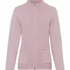 Olsen Cardigan, Ripp-Struktur, Eingriffstaschen, Uni, Für Damen Rosa 28